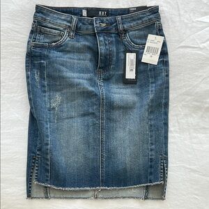 Kut from the Kloth Blue Denim Pencil Skirt